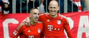Vereint für die große Chance. Ribéry (l.) und Robben freuen sich aufs Endspiel. Vor Kurzem lagen sie sich noch in den lichten Haaren.