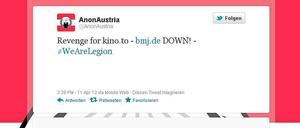 Bekannten sich via Twitter zu der Attacke: Die Gruppe "Anonymous Austria".