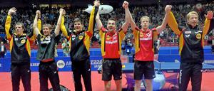 Boll und Co. wollen Gold: Die deutschen Tischtennis-Asse um Timo Boll stehen erneut im WM-Finale.