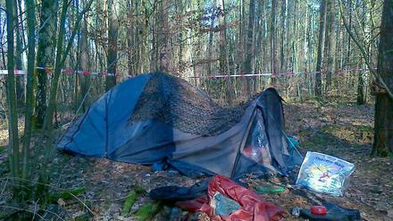 In diesem Zelt lebte und starb Konrad Seeger - mitten im Grunewald.