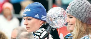 Unterkühlte Atmosphäre. Maria Riesch (links) und Lindsey Vonn aus den USA sind derzeit nicht bloß erbitterte sportliche Rivalinnen, auch als Freundinnen im Weltcup-Zirkus hatten sie schon erheblich entspanntere Zeiten. 