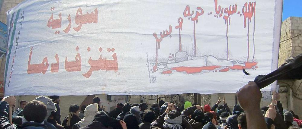 Das Viertel Kafr Susa in Damaskus: Gegner des Assad-Regimes demonstrieren seit Monaten, um einen Machtwechsel zu erreichen. 