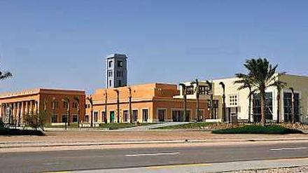 Unter Palmen. Der Campus in El Gouna steht bereits.