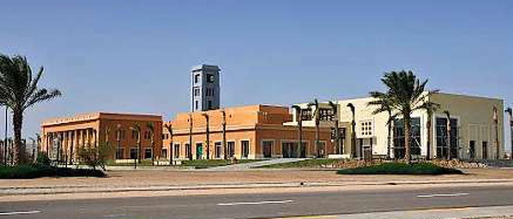 Unter Palmen. Der Campus in El Gouna steht bereits.