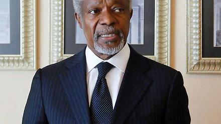 Kofi Annan kurz nach seinem Treffen mit dem syrischen Präsidenten Assad. 