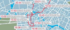 Ein Tag in Berlin-Mitte: Wir nutzen Handys, Kartendienste, kaufen Produkte, die mit Funkchips bestückt sind. Würden alle Daten zusammengeführt, ergäbe das ein fast lückenloses Bewegungsprofil.