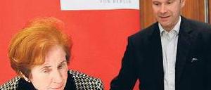 Besuch. Fraktionschef Udo Wolf beim Empfang der Linken-Präsidentschaftskandidatin Beate Klarsfeld. Foto: dpa
