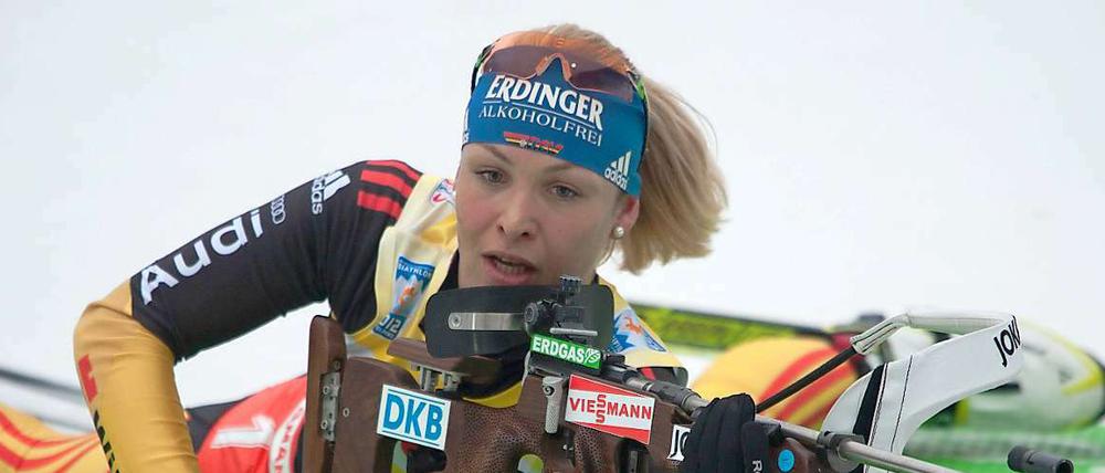 Magdalena Neuner holte bei der 10-km-Verfolgung "nur" Silber.