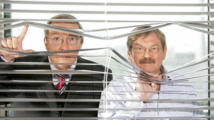 Nach der 50. Folge ist Schluss für Herbert Schmücke (Jaecki Schwarz, l.) und Herbert Schneider (Wolfgang Winkler). 