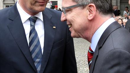 Christian Wulff (li.) mit Thomas de Maizière.