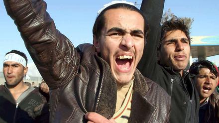 Protestierende Afghanen in Kabul.