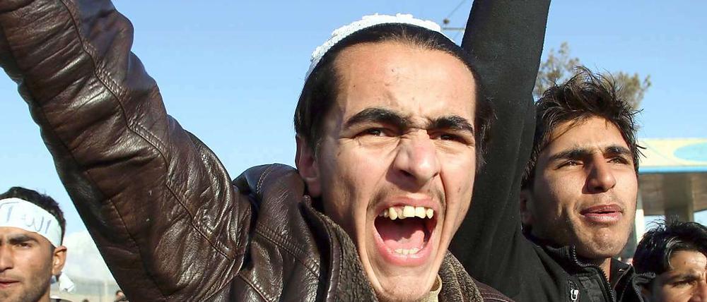 Protestierende Afghanen in Kabul. 