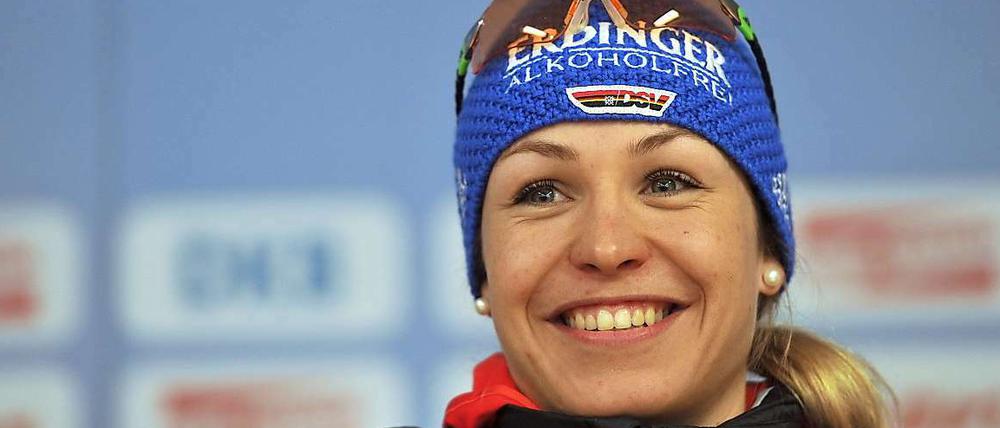 In guter Form zur Heim-WM. Magdalena Neuner hat in dieser Saison schon sieben Einzelrennen gewonnen und führt den Gesamt-Weltcup souverän an. 