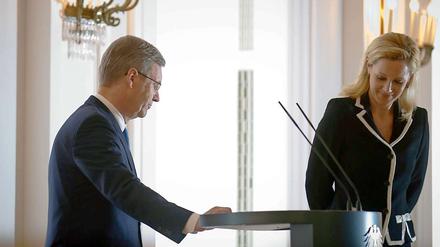 Christian Wulff bei seiner Rücktrittsrede als Bundespräsident.