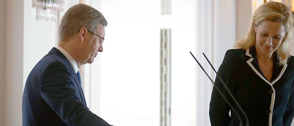 Christian Wulff bei seiner Rücktrittsrede als Bundespräsident.