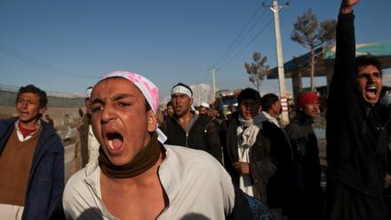 Aufgebrachte Demonstranten in Kabul.