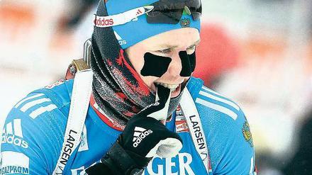 Frost im Gesicht. Im kalten Kontiolahti werden die Biathleten gefordert.