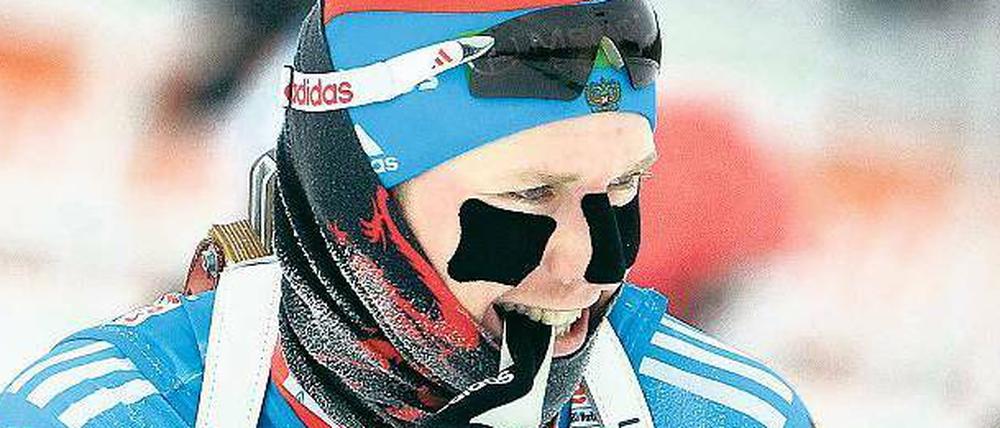 Frost im Gesicht. Im kalten Kontiolahti werden die Biathleten gefordert.