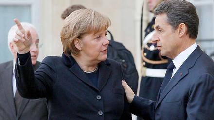 Geben sie den Weg vor oder werden sie getrieben? Angela Merkel und Frankreichs Präsident Nicolas Sarkozy.