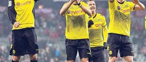 Wir sind wieder da! Borussia Dortmund erfreut sich an zurückgewonnener Stärke. Foto: dpa