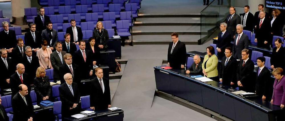 Seltene Eintracht: Die Bundestagsfraktionen gedenken der Opfer des Neonazi-Terrors.