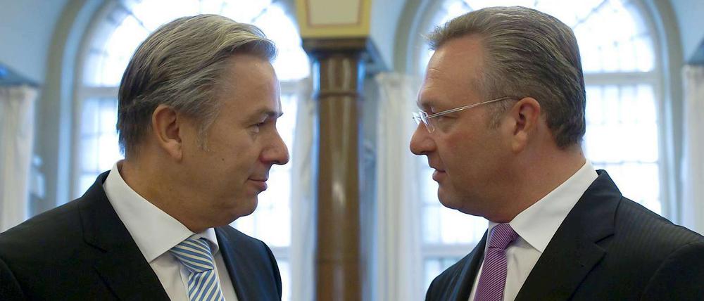 Einigkeit beim Stadtumbau: der Regierende Bürgermeister Klaus Wowereit (SPD) und der CDU-Landesvorsitzende Frank Henkel