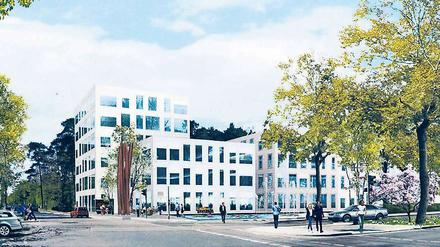 Dieses Modell der Gewerbebauten auf der Truman Plaza sei noch vorläufig, heißt es vom Investor.