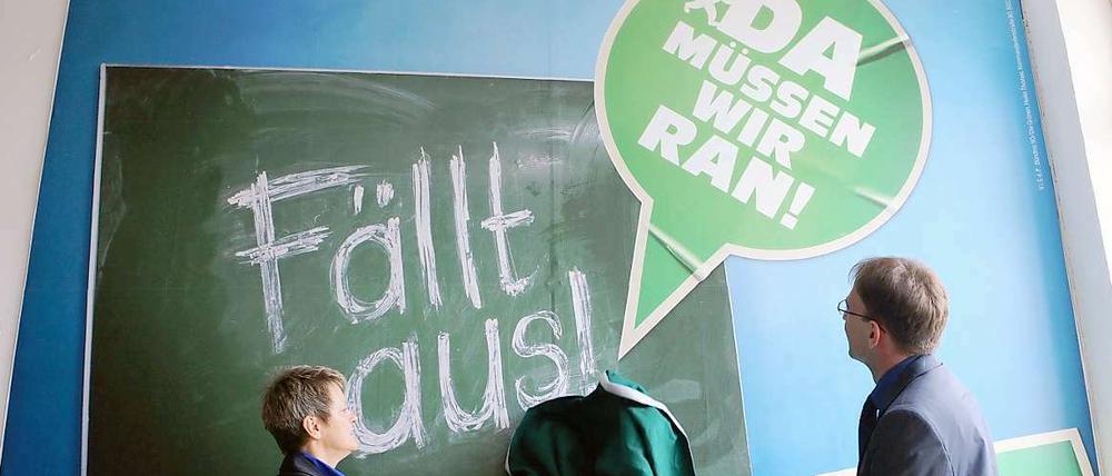 "Da müssen wir ran": Zum Beispiel an das Thema Unterrichtsausfall. Renate Künast stellt ihre neue Wahlkampagne vor.