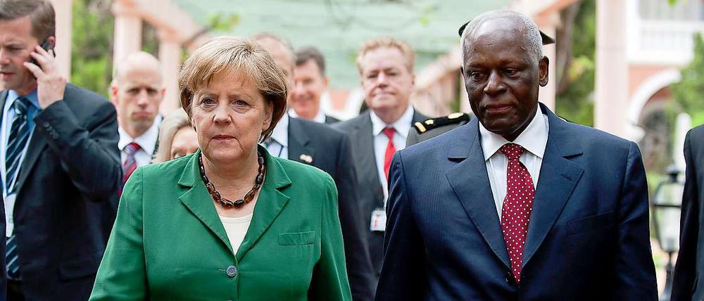 Geschätspartner. Angela Merkel und Jose Eduardo dos Santos.