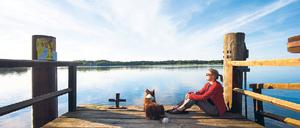 Nicht stören, bitte. Auch ganz in der Nähe, in Brandenburg, findet jeder „seinen“ See. Typisch ist ein Steg dazu, wie hier in Caputh. Foto: Paul Hahn/laif