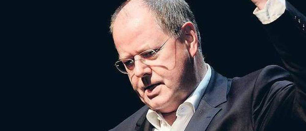 Selbstverständlich ambitioniert. Der frühere Bundesfinanzminister Peer Steinbrück auf einer Veranstaltung der SPD-Bundestagsfraktion in Oberhausen.