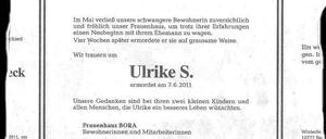 Die Traueranzeige, erschienen am Sonntag im Tagesspiegel.