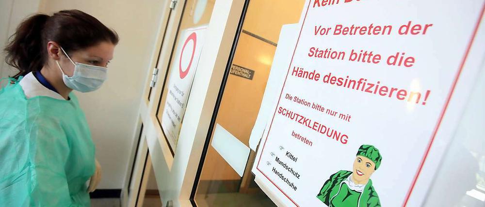 Auf der Intensivstation, wo die Hus-Patienten behandelt werden, herrschen strengste Hygienevorschriften. 