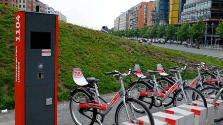 Die Call-a-Bike-Ausleihstation am Potsdamer Platz
