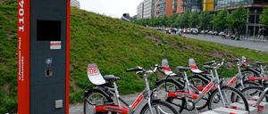 Die Call-a-Bike-Ausleihstation am Potsdamer Platz