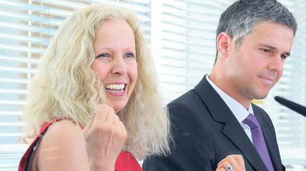 Die neue Spitze. Catherine von Fürstenberg-Dussmann mit dem Vorstandsvorsitzenden Dirk Brouwers. 