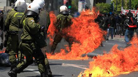 In Athen kam es zu Ausschreitungen zwischen der Polizei und Demonstranten.