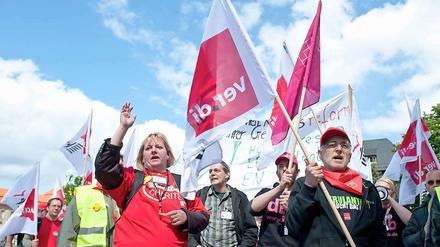 Streikende Pflegekräfte der Charité.