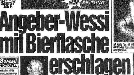 Post von Wagner. Die Titelseite der „Super Zeitung“ vom 3. Mai 1991. Chefredakteur war damals der heutige "Bild"-Chefkolumnist Franz-Josef Wagner.