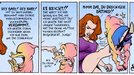 Männer sind Schweine. Szene aus „University Freaks“.