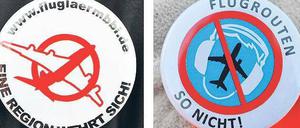 Anti-Lärm-Buttons: Die Linke macht sich Forderungen der Fluglärmgegner zu eigen.
