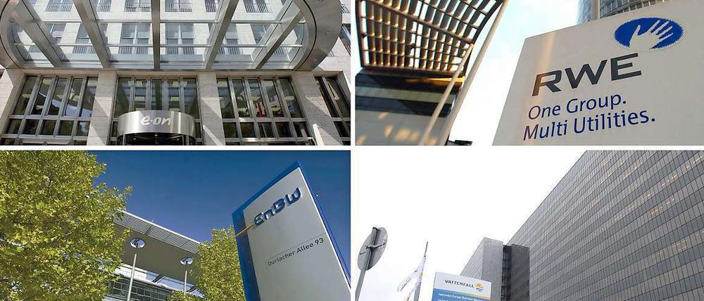 Die Energieriesen Eon, RWE, EnBW und Vattenfall sind von dem Moratorium der Regierung betroffen. 