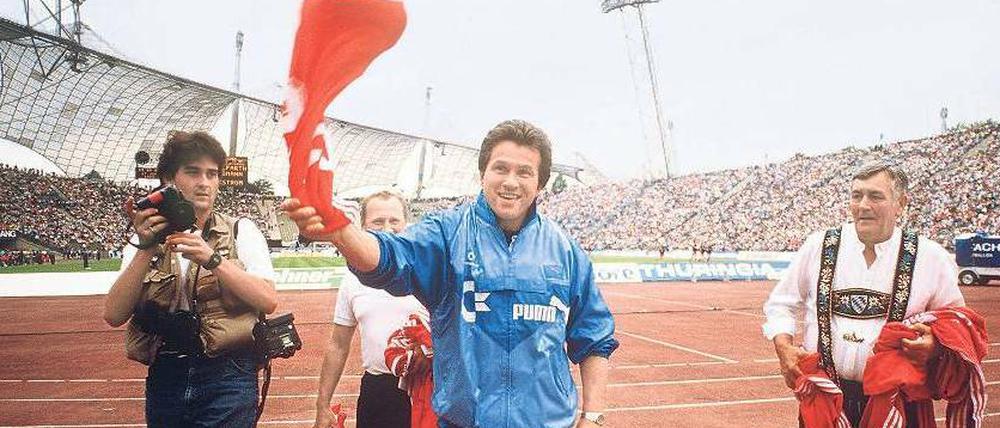 Wedelt er bald wieder für Bayern? Heynckes feiert im Münchner Olympiastadion den Meistertitel 1989.