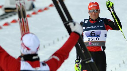 Tobias Angerer brachte die deutsche Staffel auf platz drei ins Ziel.