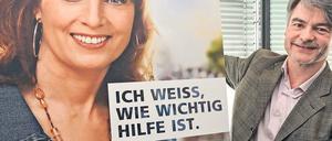Umstritten. Der Geschäftsführer der ARD-Fernsehlotterie, Christian Kipper, neben einem Werbeplakat mit dem Konterfei der Lotterie-Botschafterin Monica Lierhaus.