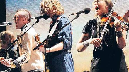 Rock ’n’ Roll macht müde. Arcade Fire präsentierten ihren Film in Berlin.Foto: rtr