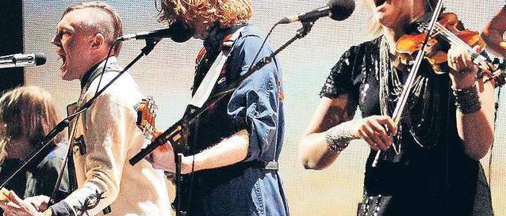 Rock ’n’ Roll macht müde. Arcade Fire präsentierten ihren Film in Berlin.Foto: rtr