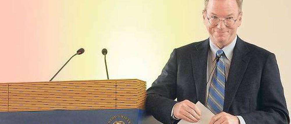 Für die Forschung. Google-Chef Eric Schmidt kündigte am Mittwoch Millionen-Investionen in der Hauptstadt an. Foto: dapd
