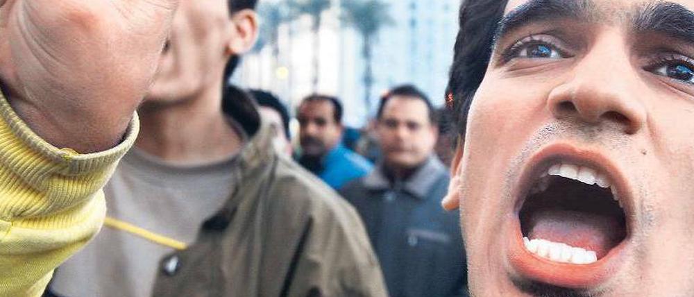 Der Jugend eine Stimme geben. Demonstrant auf dem Tahrir-Platz in Kairo. 