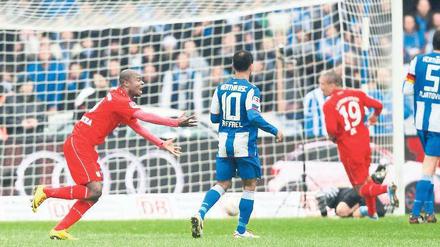 Wieder im Spiel. John Jairo Mosquera gleicht für den 1. FC Union aus und empfiehlt sich damit auch für einen neuen Vertrag in Köpenick. 